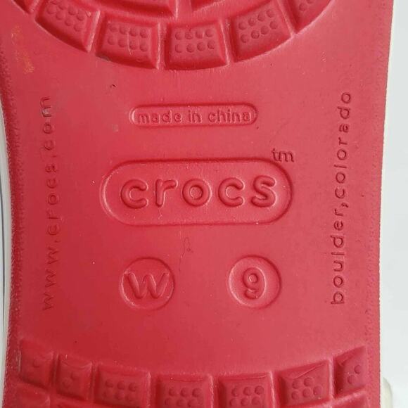 Crocs Crocband Citilane Dual Comfort Red Flats Slip On Shoes Women Size 9 - Picture 6 of 6